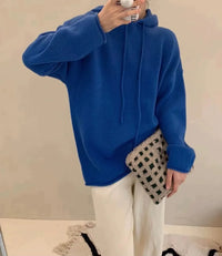 Solid Cashmere Knitted Hoodie