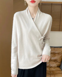 Loose And Soft V-Neck Wool Knit Cardigan