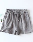 Cotton Solid Drawstring Lounge Shorts
