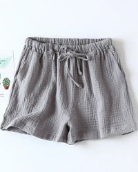 Cotton Solid Drawstring Lounge Shorts