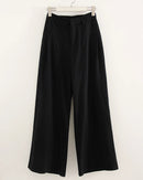 High-Waisted Wide-Leg Cotton Trousers