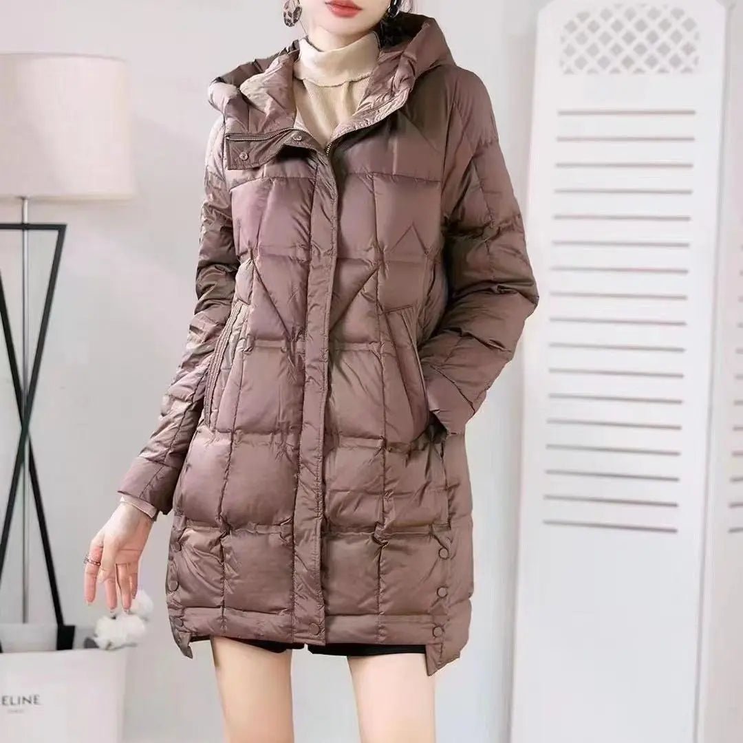 Hooded Long White Duck Down Coat