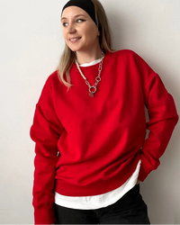 Loose-Fit Pure Cotton Pullover Sweatshirt