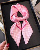 Floral Print Satin Square Scarf