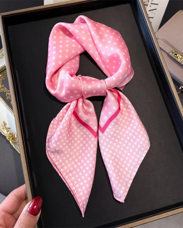 Floral Print Satin Square Scarf