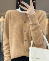 Pure Wool O-Neck Cardigan