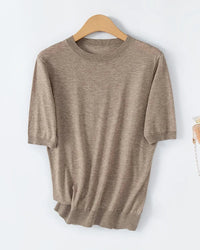 Crew Neck Short-Sleeved Pullover Sweater