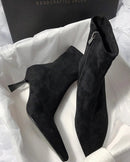 Stylish Pointed-Toe Side Zipper Sock Boots