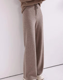 Drawstring Wide Leg Knitted Trousers