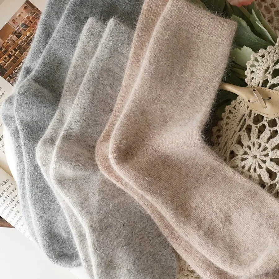 Wool Rabbit Hair Mid-Tube Socks