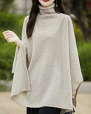 Wool Shawl-Style Mid-Length Sleeveless Pullover