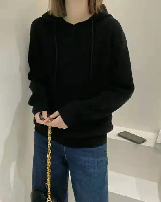 Casual Wool Knit Hoodie Sweater