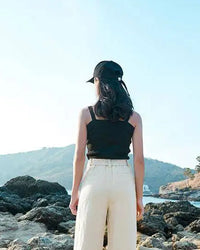 High-Waisted Wide-Leg Cotton And Linen Pants