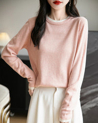 Layered-Look Wool-Blend Knit Top