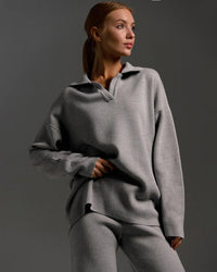 Polo Neck Sweater & Wide Leg Pants Set