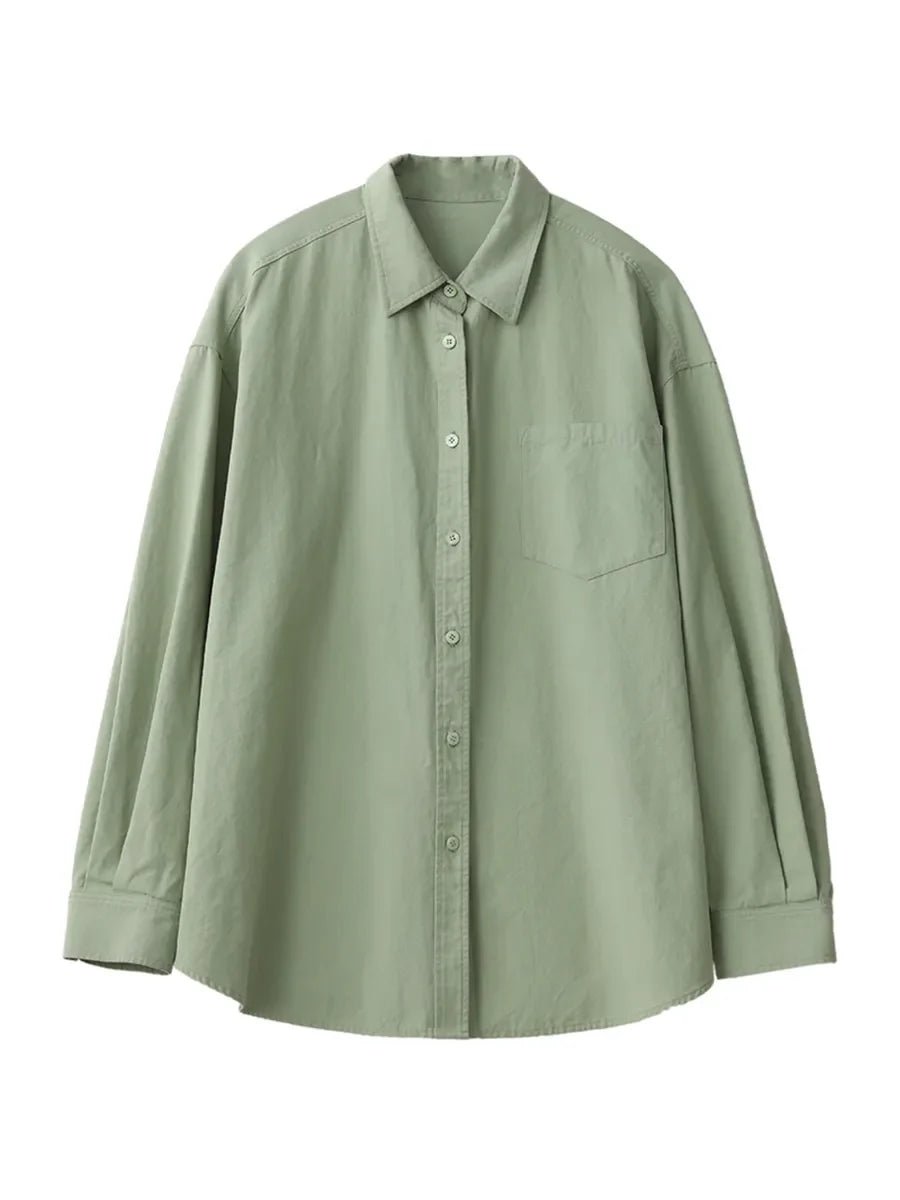 Oversized Long-sleeved Cotton Shirt