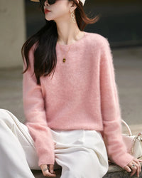 Loose-Fit Crewneck Pullover Sweater