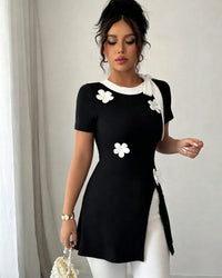 Knit Bow-Tie Slim-Fit Tunic
