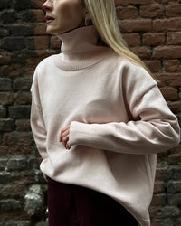 Oversized Turtleneck Heavyweight Knit Pullover