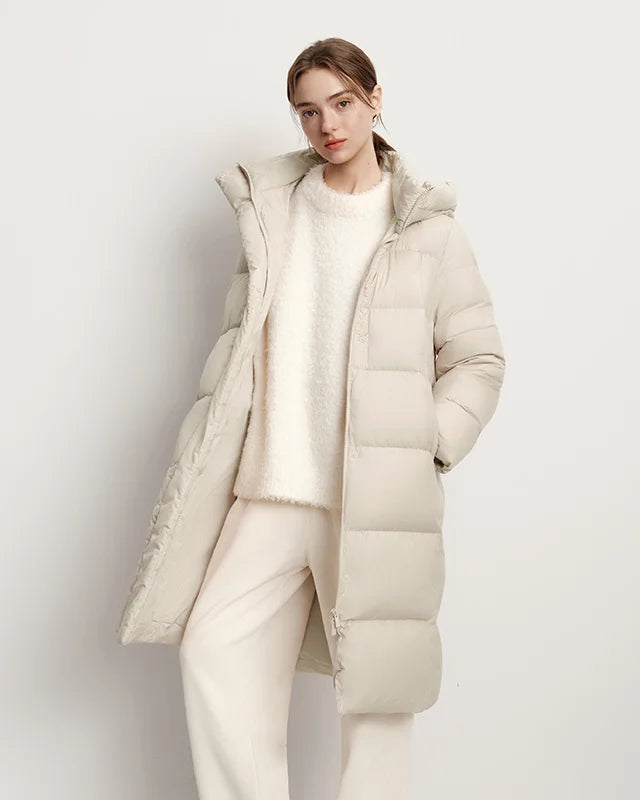 Women's Long Hooded Down Jacket