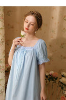 Palace Style Short Sleeve Cotton Pajama Dress