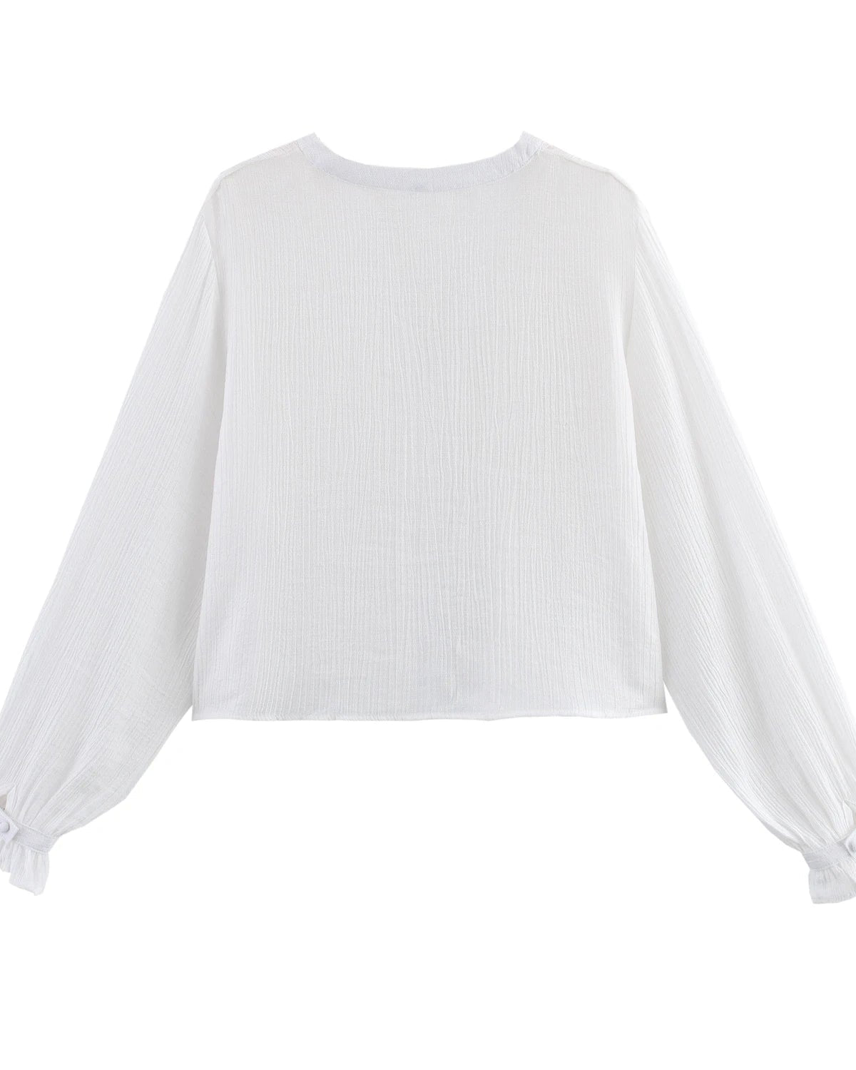 Stylish Short Hollow-Out Embroidered Shirt