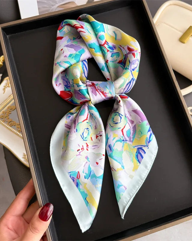 Multifunction Paisley Square Silk Scarf