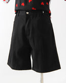 Relaxed Wide Leg High Rise Jean Shorts
