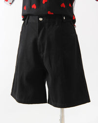Relaxed Wide Leg High Rise Jean Shorts