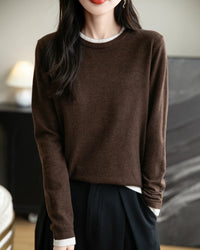 Layered-Look Wool-Blend Knit Top