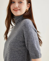 Merino Wool Half-Sleeve Turtleneck