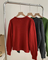 Casual Long-Sleeved Round-Neck Cardigan Sweater