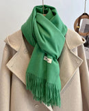 Faux Cashmere Tassel Wrap Scarf