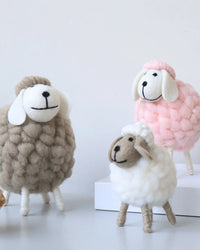 Wool Felt Sheep Figurine Table Ornament
