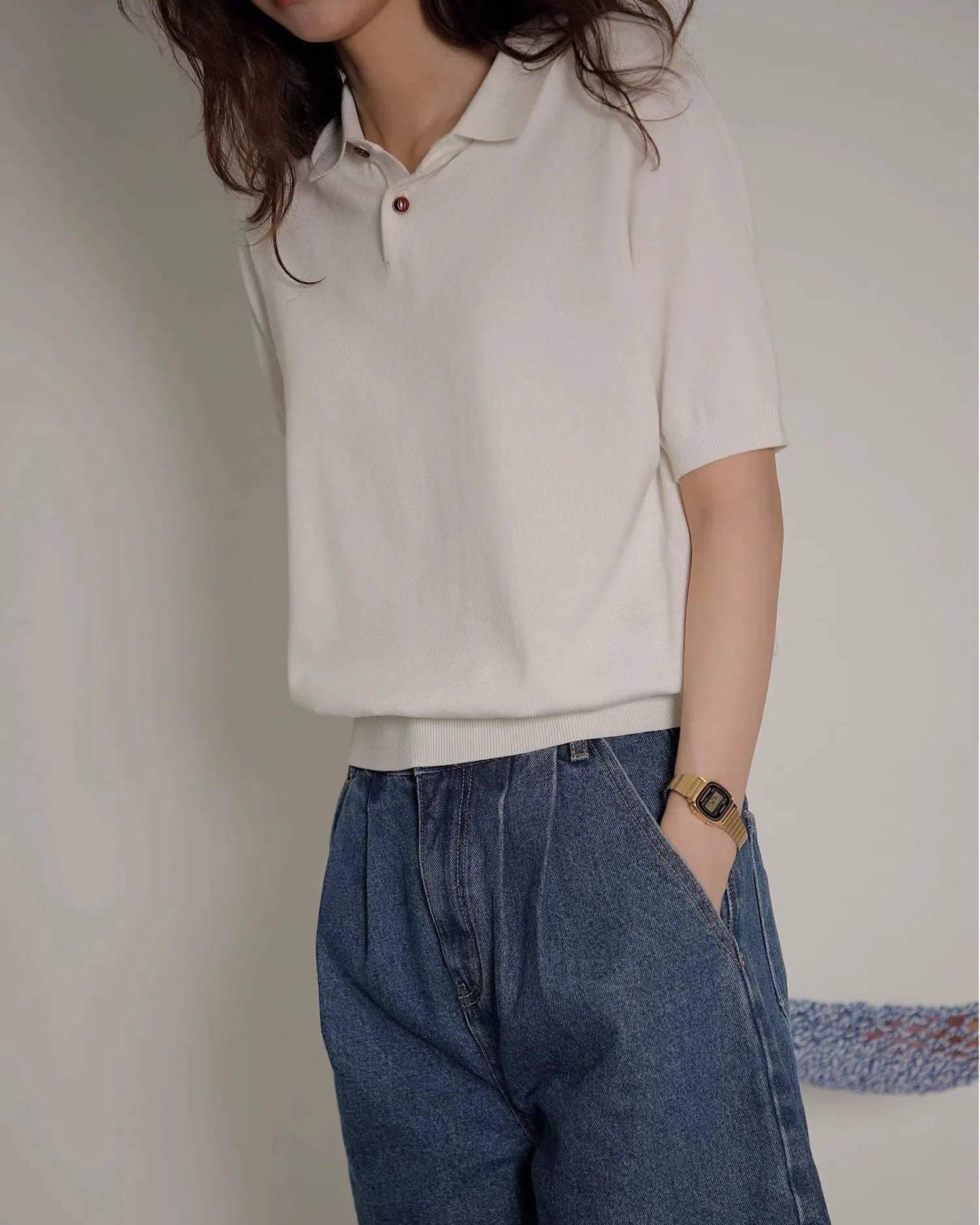 Ice Silk Knitted Polo Shirt