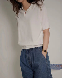 Ice Silk Knitted Polo Shirt