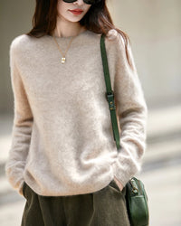 Loose-Fit Crewneck Pullover Sweater