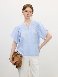 Textured Bell Sleeve  Top