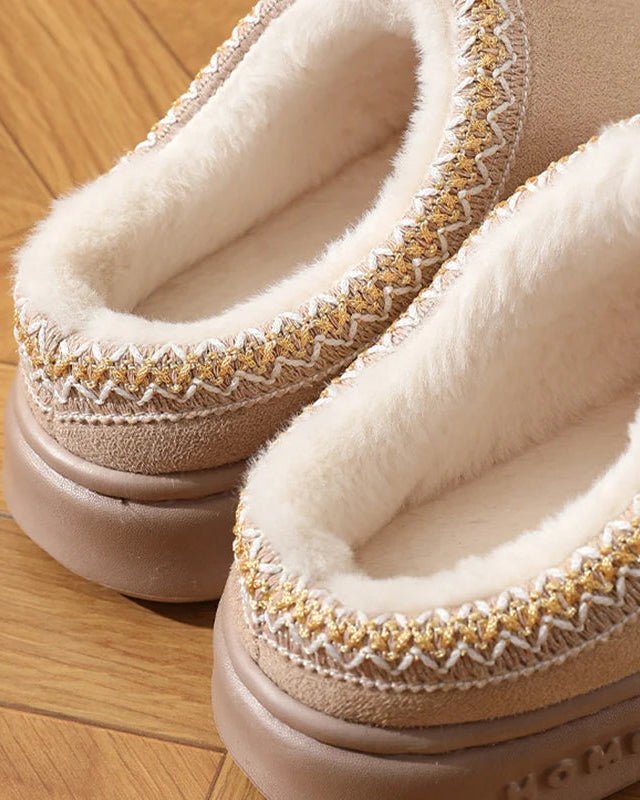 Stylish Platform Non-Slip Plush Slippers