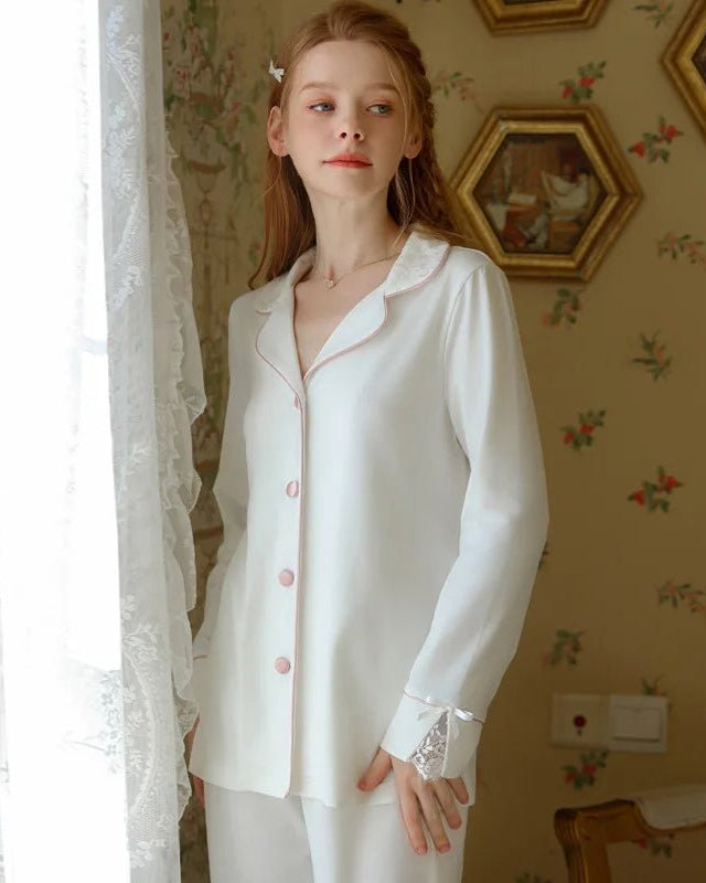 Turn-Down Collar Two-Pieces Pajamas