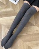 Ribbed Knit Wool Over-Knee Stockings