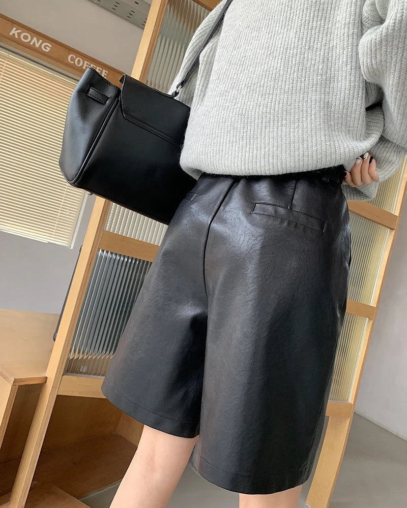 High-Waisted Wide-Leg Shorts