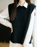 Wool Knit Sleeveless Sweater Vest