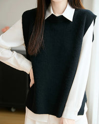 Wool Knit Sleeveless Sweater Vest