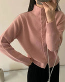 Comfortable Stand-Collar Single-Breasted Sweater