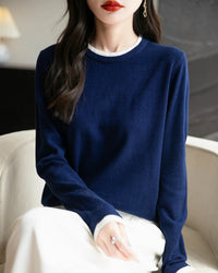 Layered-Look Wool-Blend Knit Top