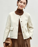 Wool Blend Single Breasted Jacket