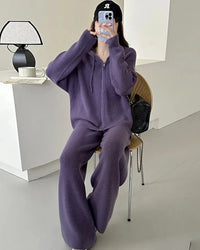 Merino Wool Hooded Knit Set