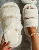 Women's Plush Open-Toe Winter Slippers
