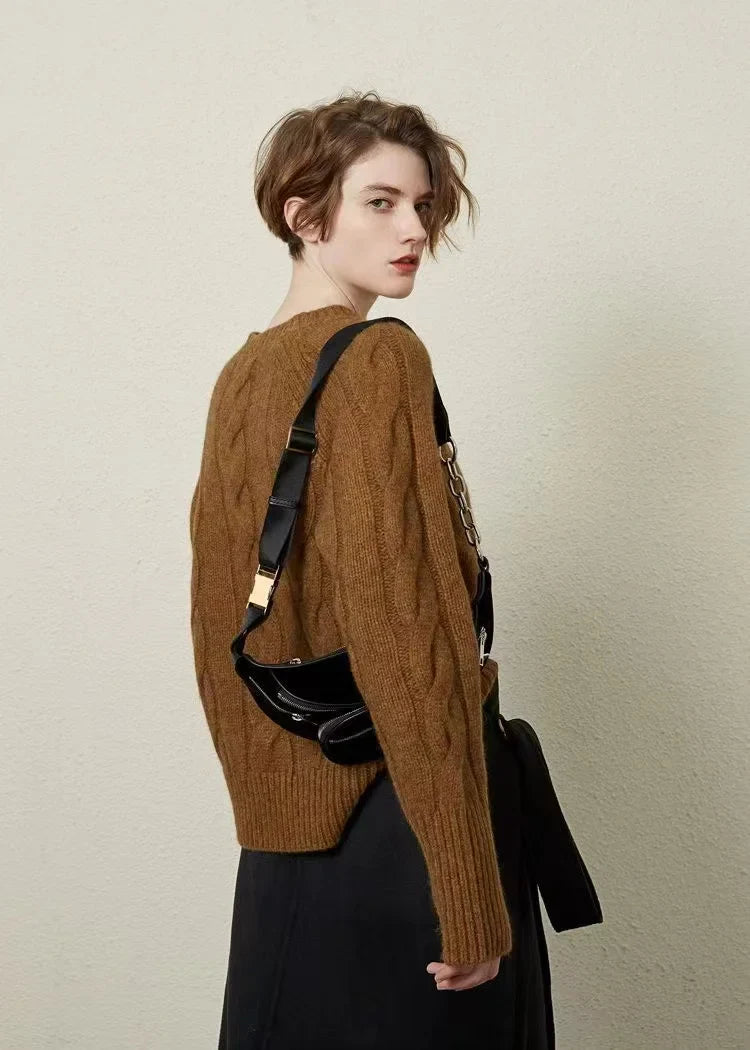 Crew Neck Thick Cashmere Sweater